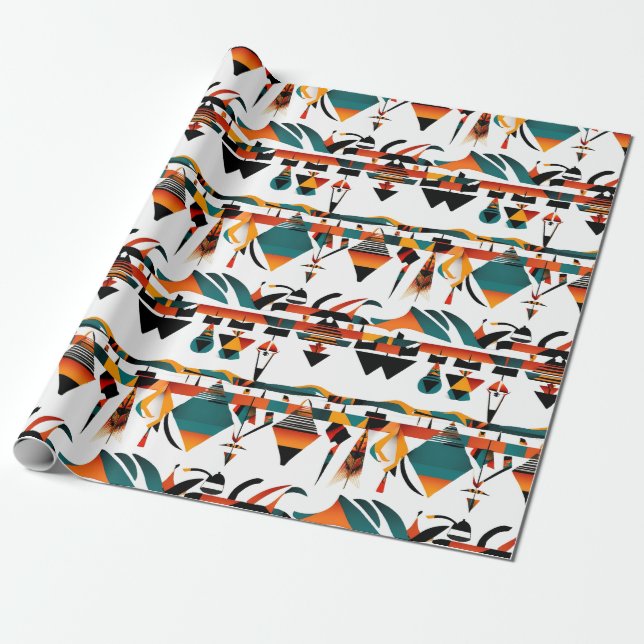 Ethnic Pattern, Ethnic design, Ethnic Wrapping Paper (Unrolled)