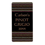 Ethnic Pattern Homemade Wine Labels