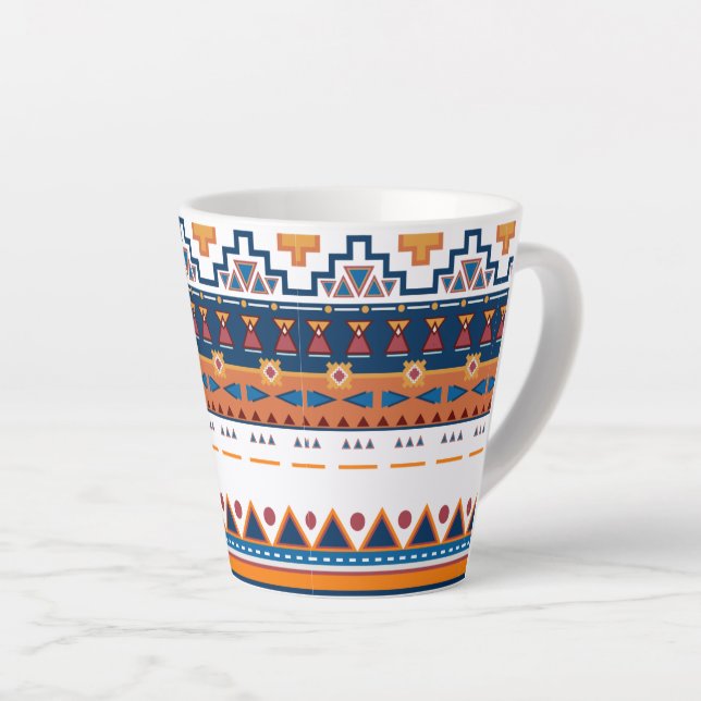 Ethnic Pattern Latte Mug (Right Angle)