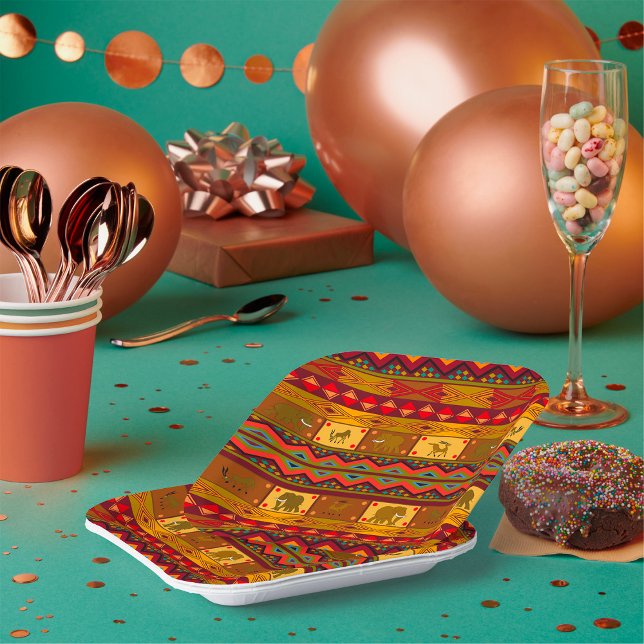 Ethnic Pattern Paper Plates (Creator Uploaded)