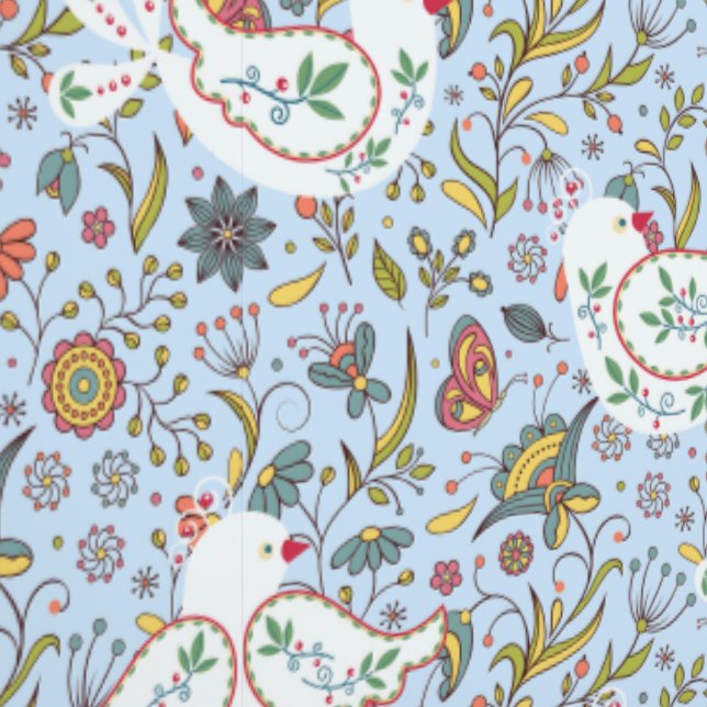 Ethnic pattern with birds wallpaper  (Seam)