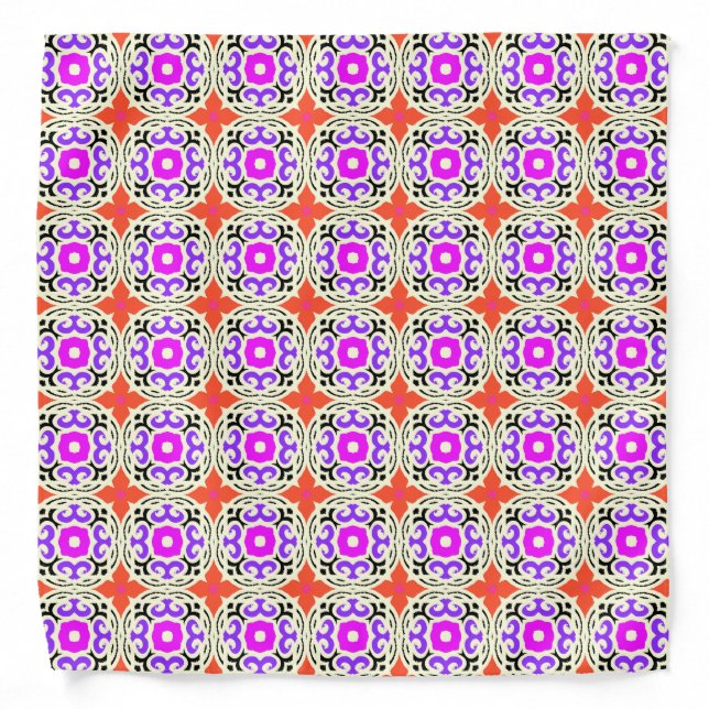 Ethnic Pattern with Moroccan Motifs Bandana (Front)