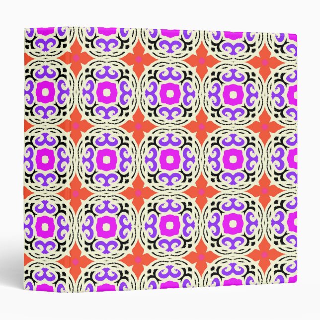 Ethnic Pattern with Moroccan Motifs Binder (Front/Spine)