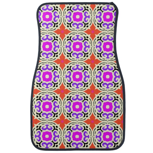 Ethnic Pattern with Moroccan Motifs Car Mat (Front)