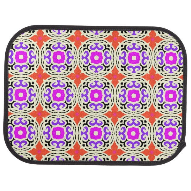 Ethnic Pattern with Moroccan Motifs Car Mat (Rear)