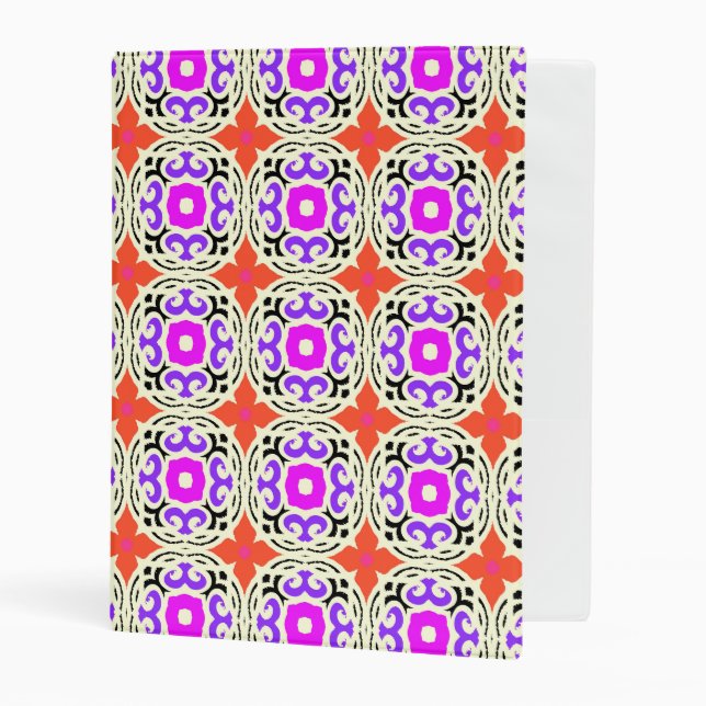 Ethnic Pattern with Moroccan Motifs Mini Binder (Front/Inside)