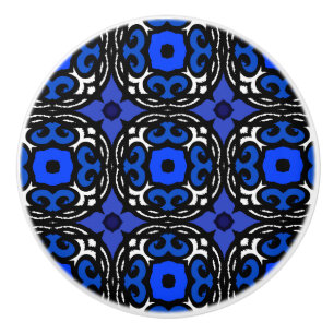 Ethnic Pattern with Turkish Motifs Ceramic Knob