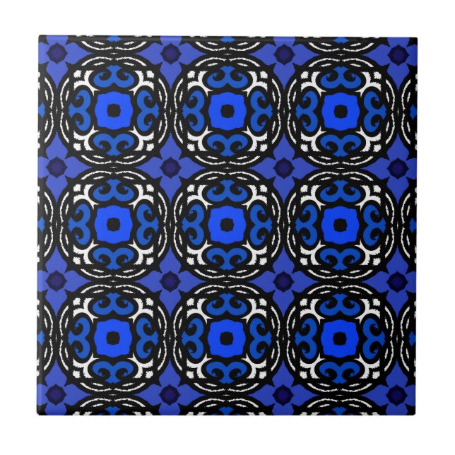 Ethnic Pattern with Turkish Motifs Ceramic Tile (Front)