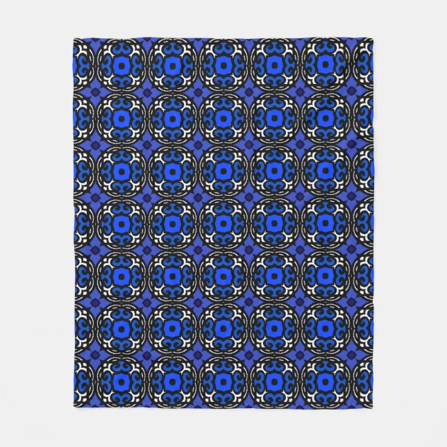 Ethnic Pattern with Turkish Motifs Fleece Blanket (Front)