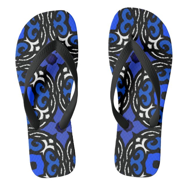 Ethnic Pattern with Turkish Motifs Flip Flops (Footbed)