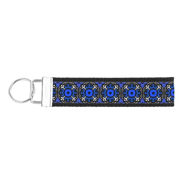 Ethnic Pattern with Turkish Motifs Wrist Keychain (Keys on Left)