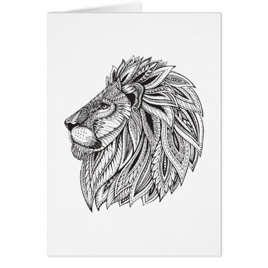 Ethnic Patterned Lion Head Cards (Front)