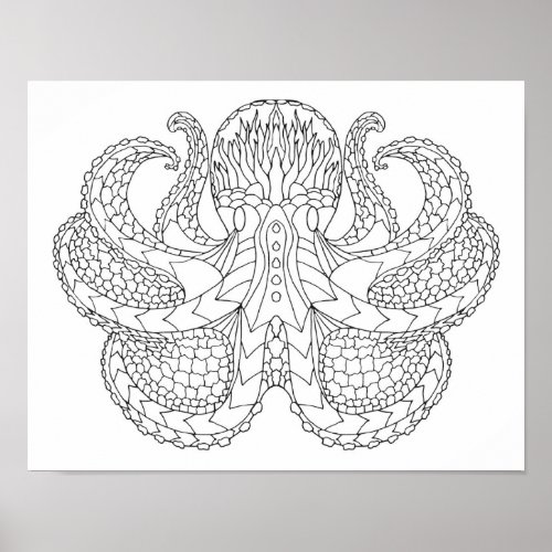 Ethnic Patterned Octopus 2 Poster