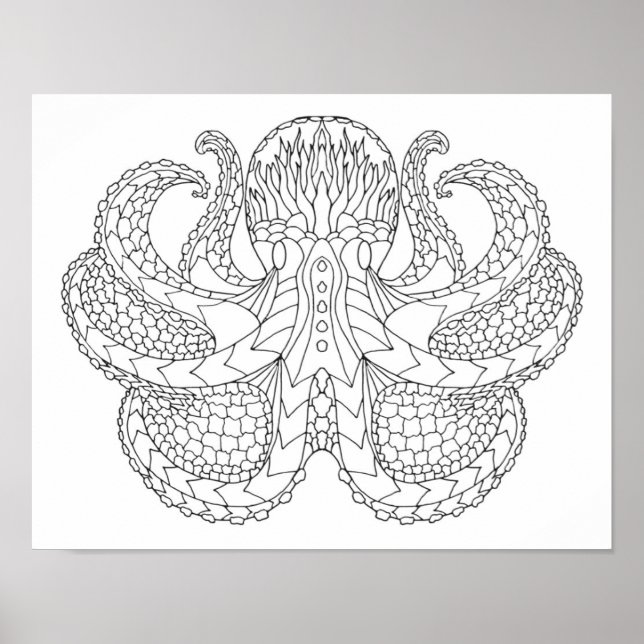 Ethnic Patterned Octopus 2 Poster (Front)