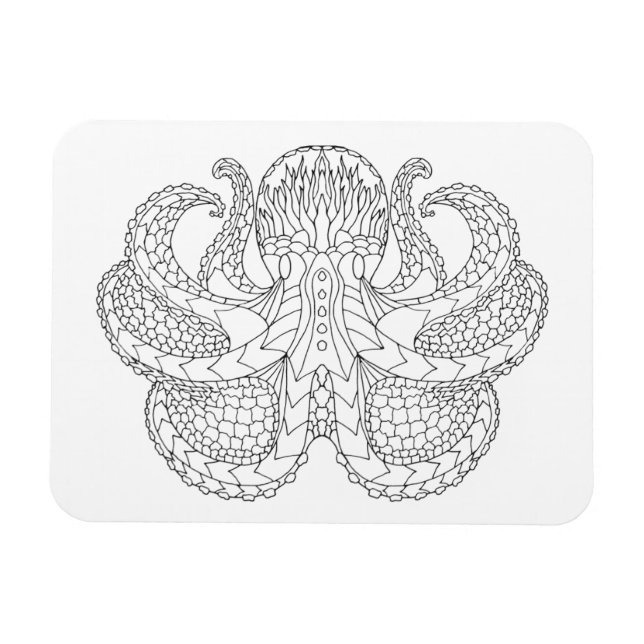 Ethnic Patterned Octopus Magnet (Horizontal)