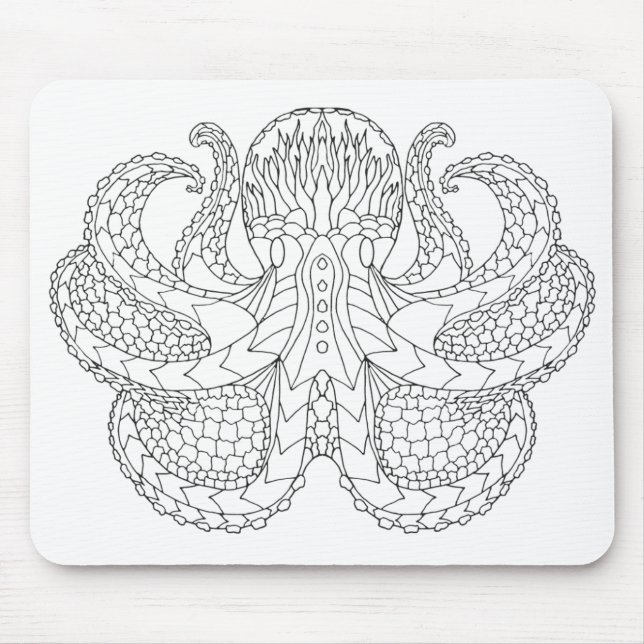 Ethnic Patterned Octopus Mouse Pad (Front)