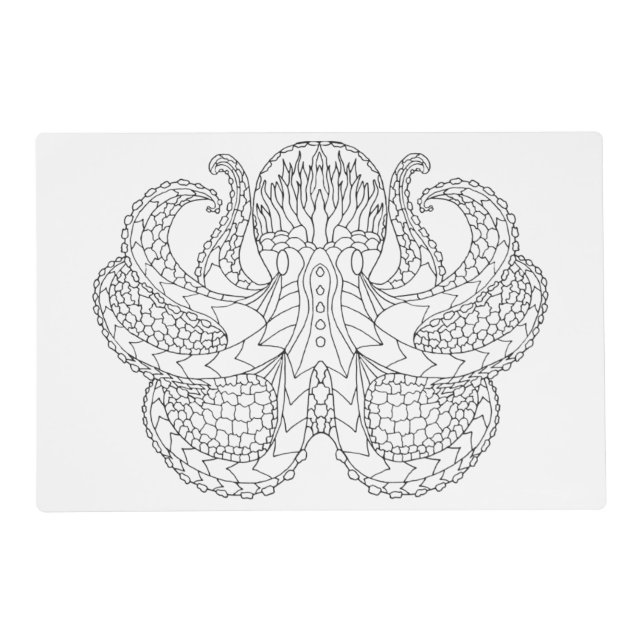 Ethnic Patterned Octopus Placemat (Front)