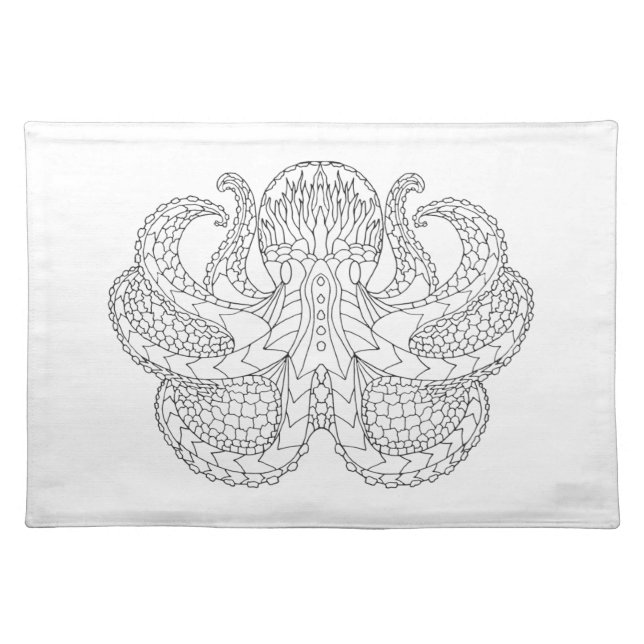 Ethnic Patterned Octopus Placemat (Front)