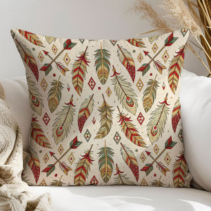 Ethnic Pillow with Arrows Bold Tribal Accent Piece