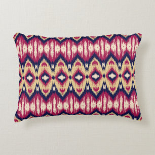 Ethnic pink blue ikat chevron pattern background T Accent Pillow