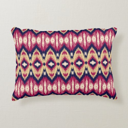 Ethnic pink blue ikat chevron pattern background T Accent Pillow