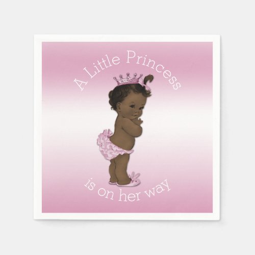 Ethnic Pink Little Princess Baby Shower Paper Napkins