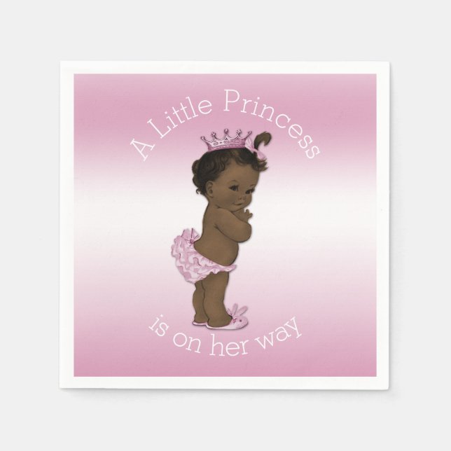 Ethnic Pink Little Princess Baby Shower Paper Napkins (Front)