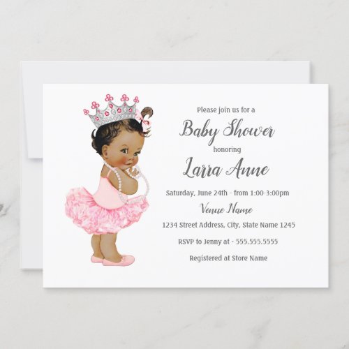 Ethnic Pink Princess Girl Baby Shower Invitation