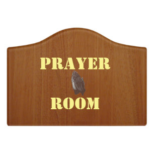 Ethnic praying hands door sign