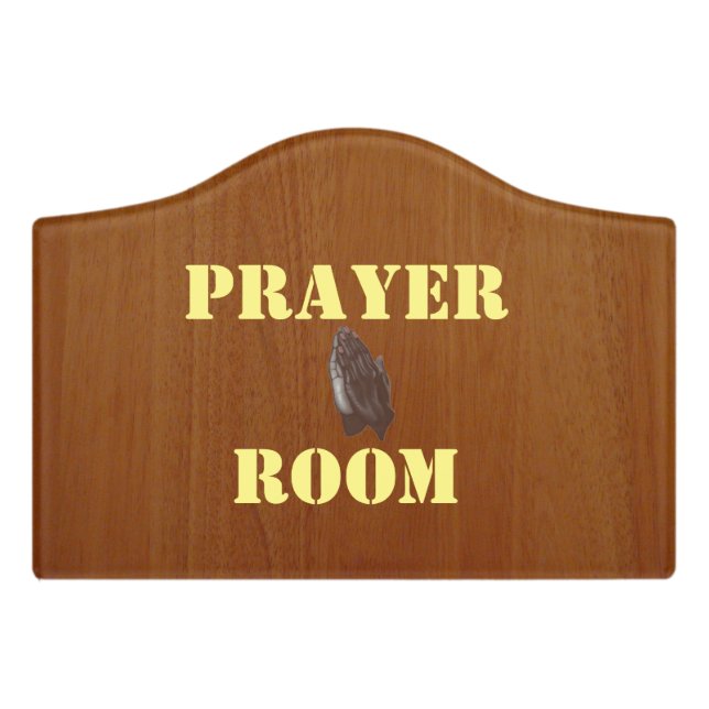 Ethnic praying hands door sign (Small Crest Front)