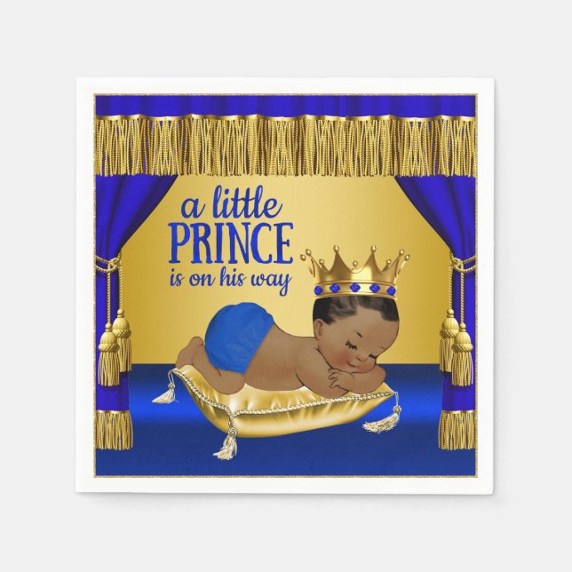 Ethnic Prince Baby Shower Paper Napkins (Front)