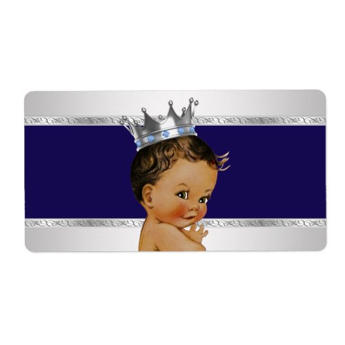 Ethnic Prince Baby Shower Water Bottle Label