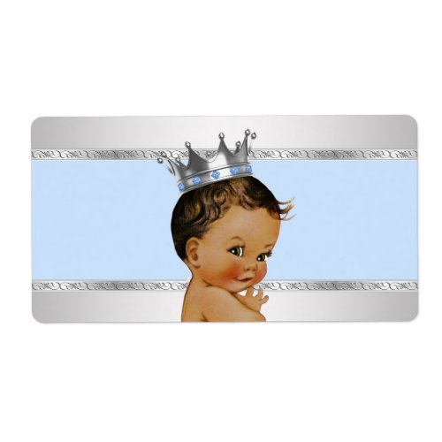 Ethnic Prince Baby Shower Water Bottle Label