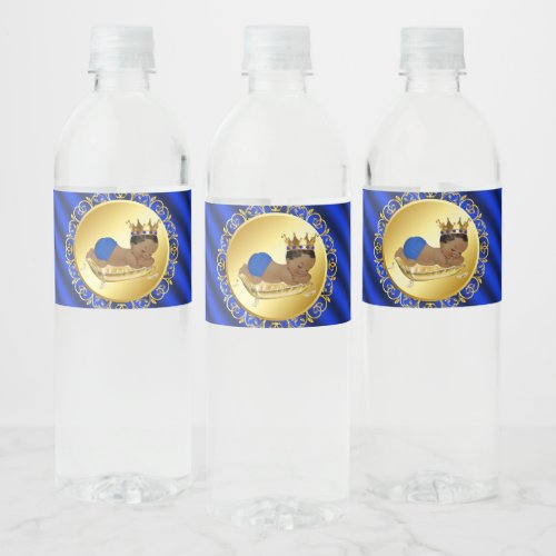Ethnic Prince Baby Shower Water Bottle Labels