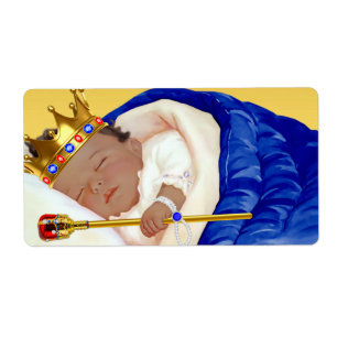 Ethnic Prince Baby Shower Water Bottle Labels