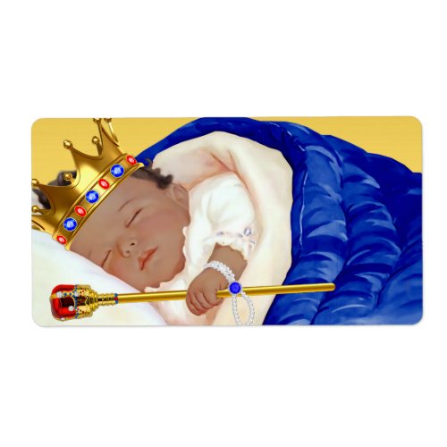 Ethnic Prince Baby Shower Water Bottle Labels