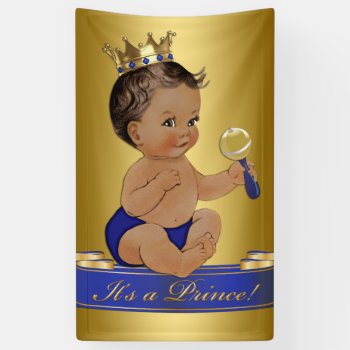Ethnic Prince Boy Baby Shower Banner by BabyCentral at Zazzle