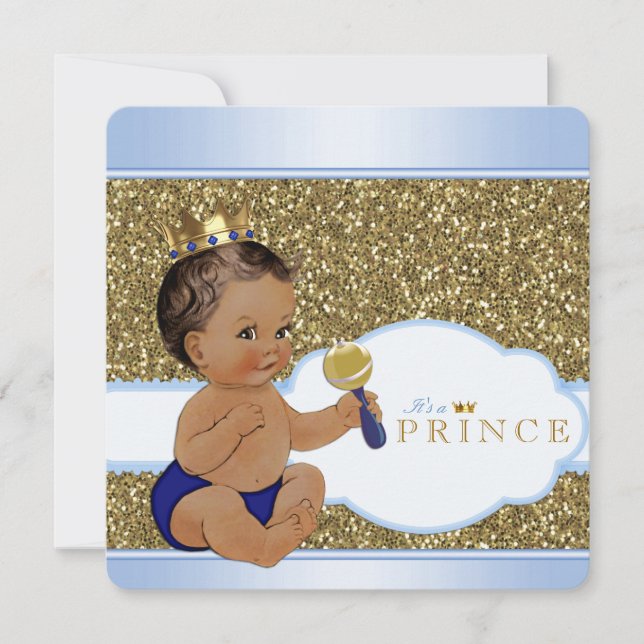 Ethnic Prince Boy Baby Shower Invitation (Front)