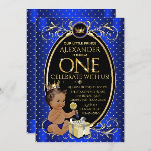 Ethnic Prince First Birthday Party Invitation