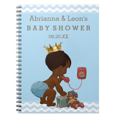 Ethnic Prince on Phone Baby Shower Guest Book