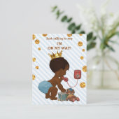 Ethnic Prince On Phone Stripes Dots Baby Shower Invitation (Standing Front)