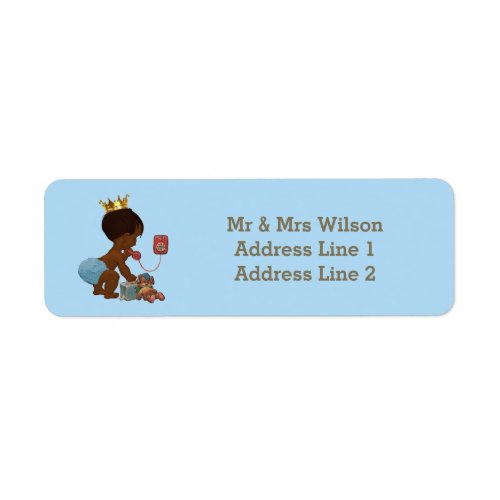 Ethnic Prince Phone Suitcase Blue Baby Shower Label