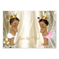 Ethnic Prince Princess Baby Shower Save The Date Card