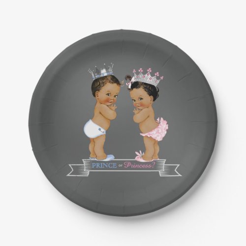 Ethnic Prince Princess Chalk Baby Shower Paper Plates