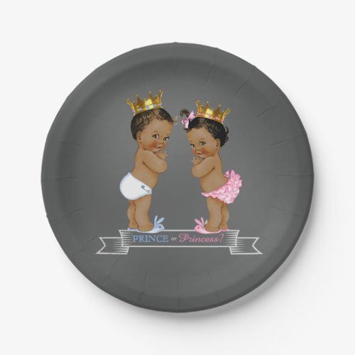 Ethnic Prince Princess Chalkboard Baby Shower Paper Plates