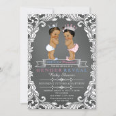 Ethnic Prince Princess Gender Reveal Baby Shower Invitation (Front)