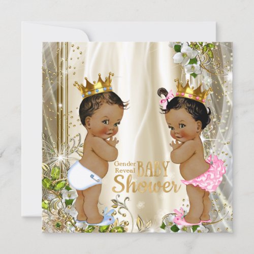 Ethnic Prince Princess Gender Reveal Baby Shower Invitation