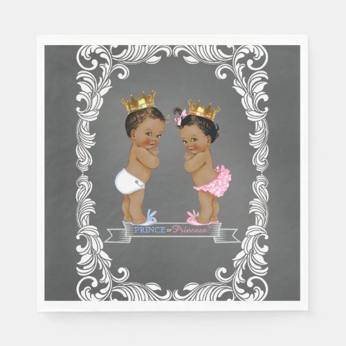 Ethnic Prince Princess Gender Reveal Paper Napkins