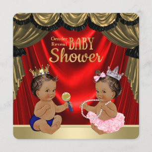Ethnic Prince Princess Gender Reveal Shower Invitation
