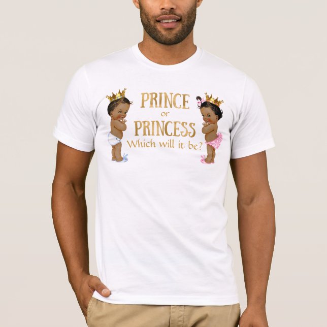 Ethnic Prince Princess Gender Reveal T-Shirt (Front)